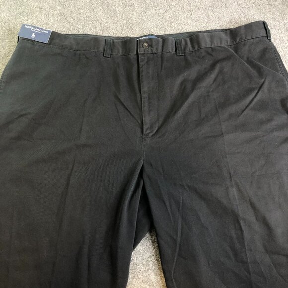 Polo Ralph Lauren Pants Mens 52x30 Black High Waist Flat Front BIG Phllip Y2K - Picture 1 of 13